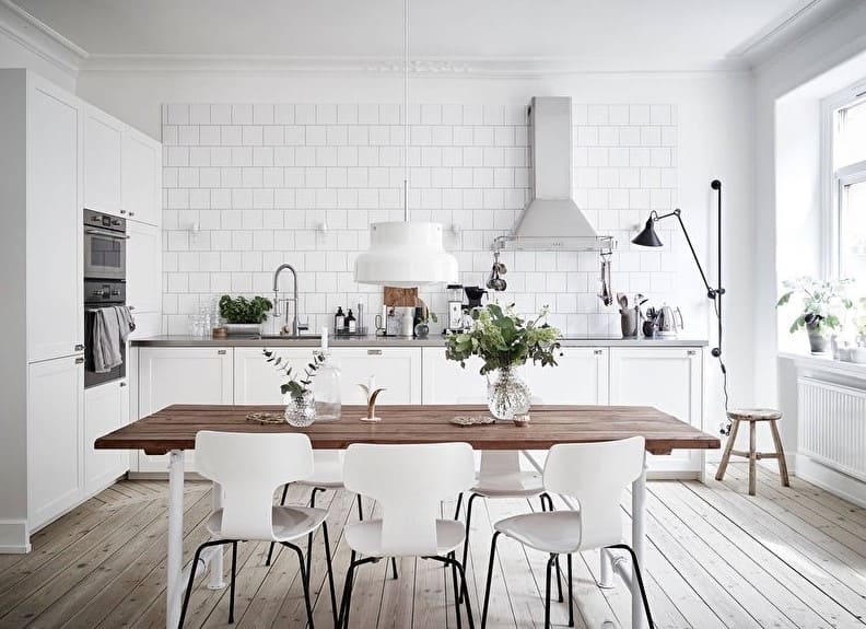 белая кухня в скандинавском стиле